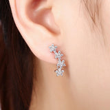 Flower Vine Climber Earrings-925SLVR