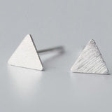 Matte Triangle Stud Earrings-925SLVR