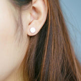 Polished Circle Stud Earrings-925SLVR