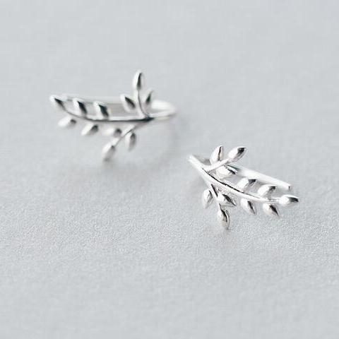 Olive Branch Climber Earrings-925SLVR