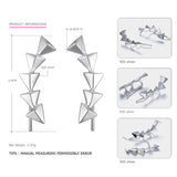 Consecutive Triangle Climber Earrings-925SLVR