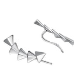 Consecutive Triangle Climber Earrings-925SLVR