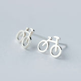 Silver Bicycle Stud Earring-925SLVR