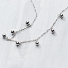 Tiny Bead Choker Necklace-925SLVR