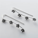 Flower Branch Climber Earrings-925SLVR