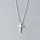 Tiny Cross Pendant Necklace-925SLVR