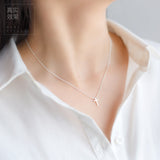 Tiny Cross Pendant Necklace-925SLVR