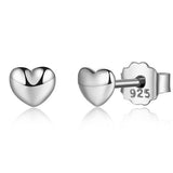 Tiny Heart Stud Earrings-925SLVR