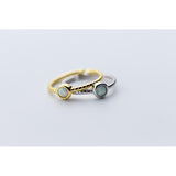 Opal Stone Twisted Band-925SLVR