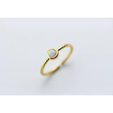 Opal Stone Twisted Band-925SLVR