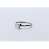 Opal Stone Twisted Band-925SLVR