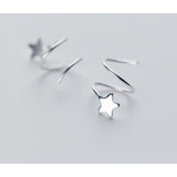 Twisted Star Stud Earrings-925SLVR