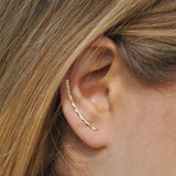 Long Bar Climber Earrings-925SLVR