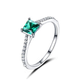 925_Sterling Silver_Jewellery_USA_925 Sterling Silver Green Nano Emerald Ring For Women_925SLVR