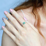 925_Sterling Silver_Jewellery_USA_925 Sterling Silver Green Nano Emerald Ring For Women_925SLVR