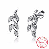 Olive Branch Leaf Climber Earrings-925SLVR