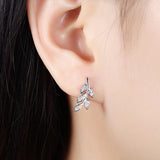 Olive Branch Leaf Climber Earrings-925SLVR