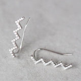 Zig Zag Climber Earrings-925SLVR