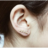 Zig Zag Climber Earrings-925SLVR