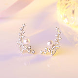 Butterfly Pearl Climber Earrings-925SLVR