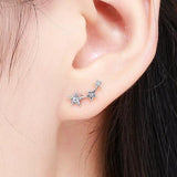 Star Trio Climber Earrings-925SLVR