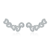 Five Hearts Climber Earrings-925SLVR