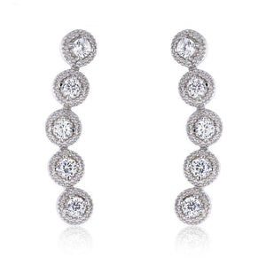 Five Stone Stud Climber Earrings-925SLVR