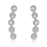 Five Stone Stud Climber Earrings-925SLVR