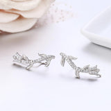 Rose Crystal Climber Earrings-925SLVR