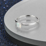 Small Opal Square Ring-925SLVR