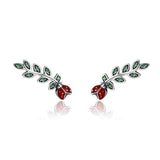 Daisy Heart Vine Climber Earrings-925SLVR