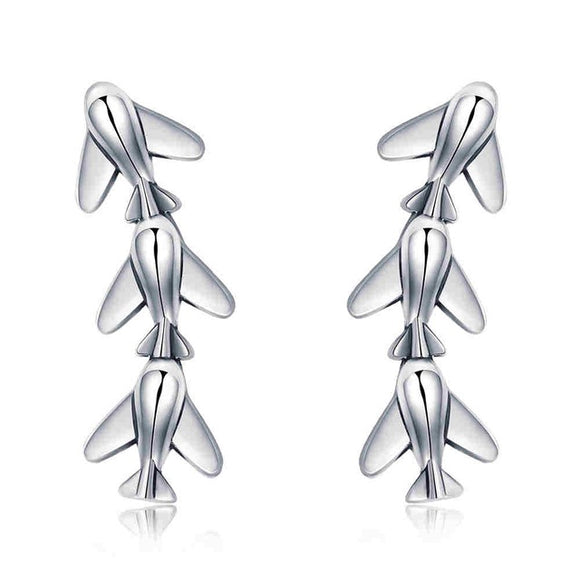 Airplane Climber Earrings-925SLVR