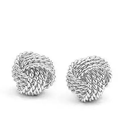 925_Sterling Silver_Jewellery_USA_Sterling Silver Plated Love Knot Stud Earrings_925SLVR